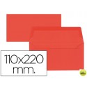 SOBRE LIDERPAPEL AMERICANO ROJO 110X220 MM 80 GR PACK DE 9 UNIDADES