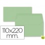 SOBRE LIDERPAPEL AMERICANO VERDE 110X220 MM 80 GR PACK DE 9 UNIDADES