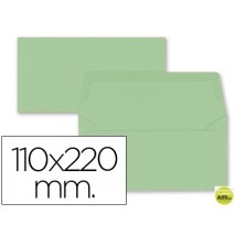 SOBRE LIDERPAPEL AMERICANO VERDE 110X220 MM 80 GR PACK DE 9 UNIDADES