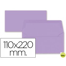 SOBRE LIDERPAPEL AMERICANO LILA 110X220 MM 80 GR PACK DE 9 UNIDADES