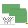 SOBRE LIDERPAPEL AMERICANO VERDE ACEBO 110X220 MM 80 GR PACK DE 9 UNIDADES