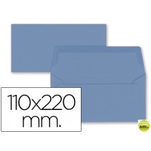 SOBRE LIDERPAPEL AMERICANO AZUL OSCURO 110X220 MM 80 GR PACK DE 9 UNIDADES
