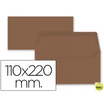 SOBRE LIDERPAPEL AMERICANO MARRON 110X220 MM 80 GR PACK DE 9 UNIDADES