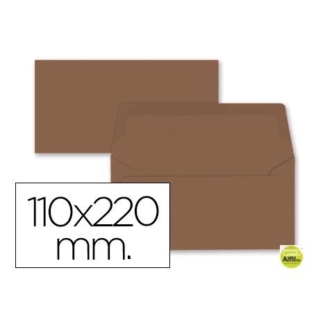 SOBRE LIDERPAPEL AMERICANO MARRON 110X220 MM 80 GR PACK DE 9 UNIDADES