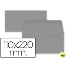 SOBRE LIDERPAPEL AMERICANO GRIS 110X220 MM 80 GR PACK DE 9 UNIDADES