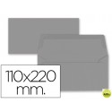 SOBRE LIDERPAPEL AMERICANO GRIS 110X220 MM 80 GR PACK DE 9 UNIDADES
