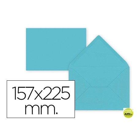 SOBRE LIDERPAPEL C5-EA5 AZUL CELESTE 157X225MM 80 GR PACK DE 9 UNIDADES