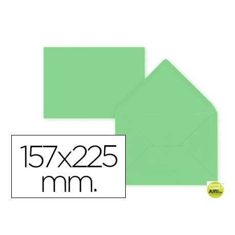 SOBRE LIDERPAPEL C5-EA5 VERDE 157X225MM 80 GR PACK DE 9 UNIDADES