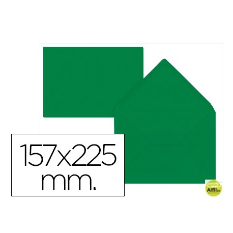 SOBRE LIDERPAPEL C5-EA5 VERDE ACEBO 157X225MM 80 GR PACK DE 9 UNIDADES