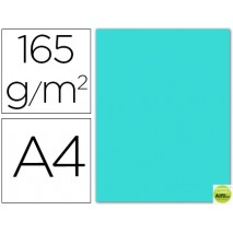 PAPEL COLOR LIDERPAPEL DIN-A4 165 GRAMOS AZUL CELESTE PAQUETE DE 9 HOJAS