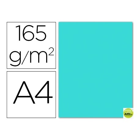 PAPEL COLOR LIDERPAPEL DIN-A4 165 GRAMOS AZUL CELESTE PAQUETE DE 9 HOJAS