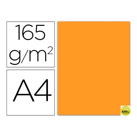 PAPEL COLOR LIDERPAPEL DIN-A4 165 GRAMOS NARANJA PAQUETE DE 9 HOJAS