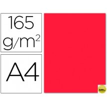PAPEL COLOR LIDERPAPEL DIN-A4 165 GRAMOS ROJO PAQUETE DE 9 HOJAS