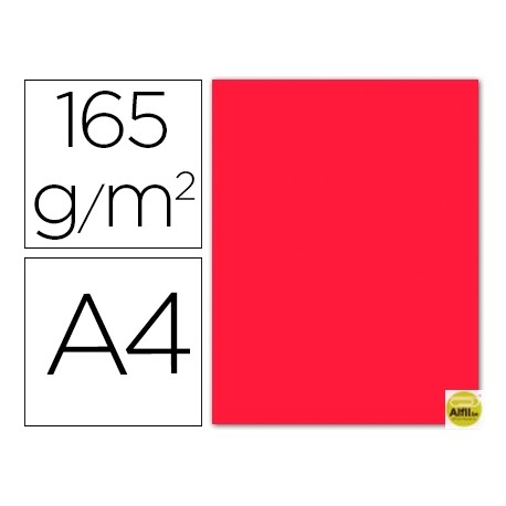 PAPEL COLOR LIDERPAPEL DIN-A4 165 GRAMOS ROJO PAQUETE DE 9 HOJAS