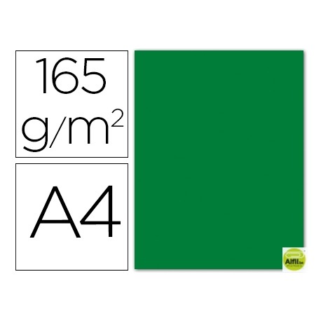 PAPEL COLOR LIDERPAPEL DIN-A4 165 GRAMOS VERDE ACEBO PAQUETE DE 9 HOJAS