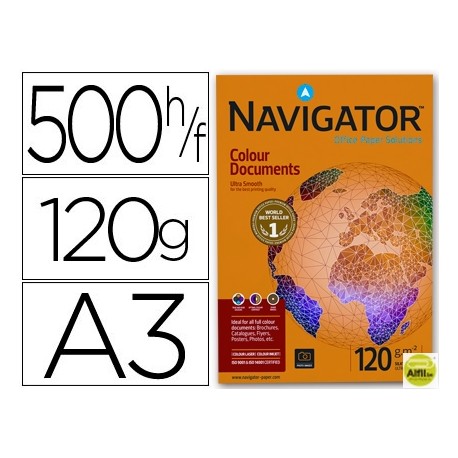 PAPEL FOTOCOPIADORA NAVIGATOR DIN A3 120 GRAMOS PAQUETE DE 500 HOJAS