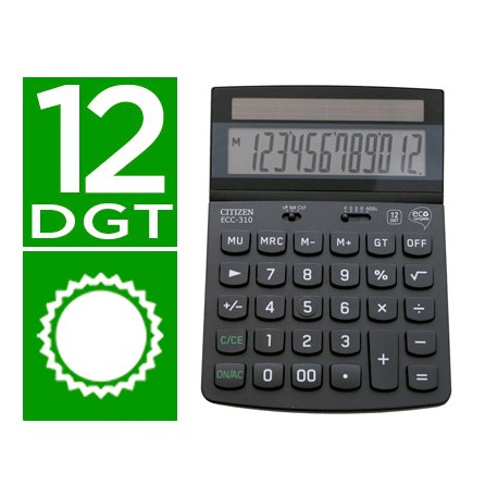 CALCULADORA CITIZEN SOBREMESA ECO ECC-310 12 DIGITOS