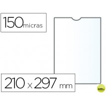 FUNDA PORTADOCUMENTO Q-CONNECTDIN A4 150 MICRAS PVC TRANSPARENTE CON UÑERO 210X297 MM