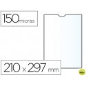 FUNDA PORTADOCUMENTO Q-CONNECTDIN A4 150 MICRAS PVC TRANSPARENTE CON UÑERO 210X297 MM