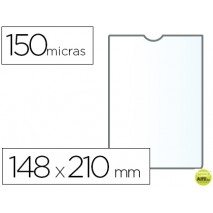 FUNDA PORTADOCUMENTO Q-CONNECTDIN A5 150 MICRAS PVC TRANSPARENTE CON UÑERO 148X210 MM