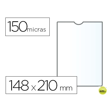FUNDA PORTADOCUMENTO Q-CONNECTDIN A5 150 MICRAS PVC TRANSPARENTE CON UÑERO 148X210 MM
