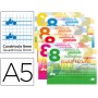 LIBRETA LIDERPAPEL TAPA CARTONCILLO 32 HOJAS DIN A5 CUADRICULADO PAUTADO 8MM APAISADA 70 GR CON MARG