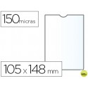 FUNDA PORTACARNET Q-CONNECT DIN A6 150 MICRAS PVC TRANSPARENTE CON UÑERO 105X148 MM
