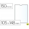 FUNDA PORTACARNET Q-CONNECT DIN A6 150 MICRAS PVC TRANSPARENTE CON UÑERO 105X148 MM