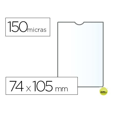 FUNDA PORTADOCUMENTO Q-CONNECTDIN A7 150 MICRAS PVC TRANSPARENTE CON UÑERO 74X105 MM