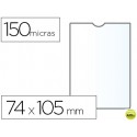 FUNDA PORTADOCUMENTO Q-CONNECTDIN A7 150 MICRAS PVC TRANSPARENTE CON UÑERO 74X105 MM