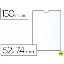 FUNDA PORTADOCUMENTO Q-CONNECTDIN A8 150 MICRAS PVC TRANSPARENTE CON UÑERO 52X74 MM