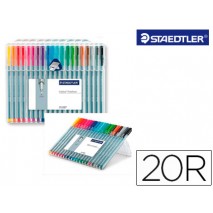 ROTULADOR STAEDTLER TRIPLUS FINELINER ESTUCHE 20 COLORES SURTIDOS