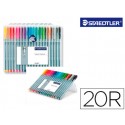 ROTULADOR STAEDTLER TRIPLUS FINELINER ESTUCHE 20 COLORES SURTIDOS