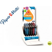 BOLIGRAFO PAPER MATE INKJOY 550 RT PUNTA MEDIA TRAZO 1 MM RETRACTIL CLIP METALICO EXPOSITOR DE 36 CO
