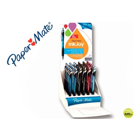 BOLIGRAFO PAPER MATE INKJOY 550 RT PUNTA MEDIA TRAZO 1 MM RETRACTIL CLIP METALICO EXPOSITOR DE 36 CO