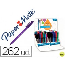 BOLIGRAFO PAPER MATE INKJOY 100 CAP PUNTA MEDIANA TRAZO 1 MM FORMA TRIANGULAR EXPOSITOR DE 262 COLOR