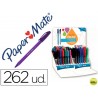 BOLIGRAFO PAPER MATE INKJOY 100 CAP PUNTA MEDIANA TRAZO 1 MM FORMA TRIANGULAR EXPOSITOR DE 262 COLOR