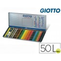 LAPICES DE COLORES GIOTTO SUPERMINA CAJA METALICA 50 COLORES MINAS 3,8 MM