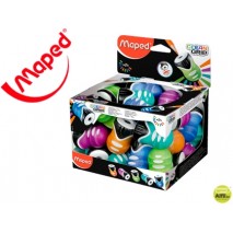 SACAPUNTAS PLASTICO MAPED CLEAN GRIP UN USO CON DEPOSITO COLORES SURTIDOS