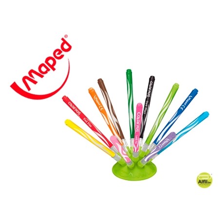 ROTULADOR MAPED JUNGLE INNOVATION BASE SOFT CON CAPUCHONES INTEGRADOS CON 12 COLORES