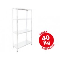 ESTANTERIA METALICA AR STORAGE150X75X30 CM 4 ESTANTES 40 KG POR ESTANTE COLOR GALVANIZADO