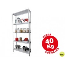 ESTANTERIA METALICA AR STORAGE170X75X30 CM 5 ESTANTES 40 KG POR ESTANTE COLOR BLANCO