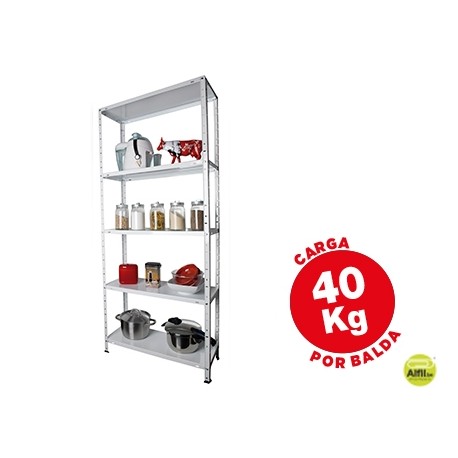 ESTANTERIA METALICA AR STORAGE170X75X30 CM 5 ESTANTES 40 KG POR ESTANTE COLOR BLANCO