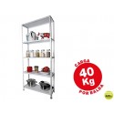ESTANTERIA METALICA AR STORAGE170X75X30 CM 5 ESTANTES 40 KG POR ESTANTE COLOR BLANCO