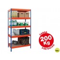 ESTANTERIA METALICA AR STORAGE180X90X40 CM 5 ESTANTES 200KG POR ESTANTE BANDEJAS DE MADERASIN TORNIL