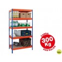 ESTANTERIA METALICA AR STORAGE192X100X50CM 5 ESTANTES 300KG POR ESTANTE BANDEJAS DE MADERASIN TORNIL