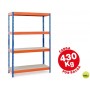 ESTANTERIA METALICA AR STORAGE200X100X60CM 4 ESTANTES 430KG POR ESTANTE BANDEJAS DE MADERASIN TORNIL