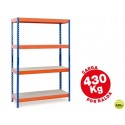 ESTANTERIA METALICA AR STORAGE200X100X60CM 4 ESTANTES 430KG POR ESTANTE BANDEJAS DE MADERASIN TORNIL