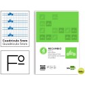RECAMBIO LIDERPAPEL FOLIO 100 H 4 TALADROS 70 GR CUADRICULADO PAUTADO 5 MM CON MARGEN