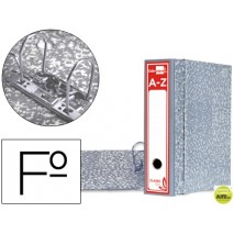 ARCHIVADOR DE PALANCA LIDERPAPEL CARTON FORRADO FOLIO JASPEADO GRIS CON CAJA CLASSIC RED
